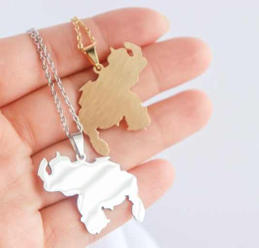 Solid Venezuela Map Necklace