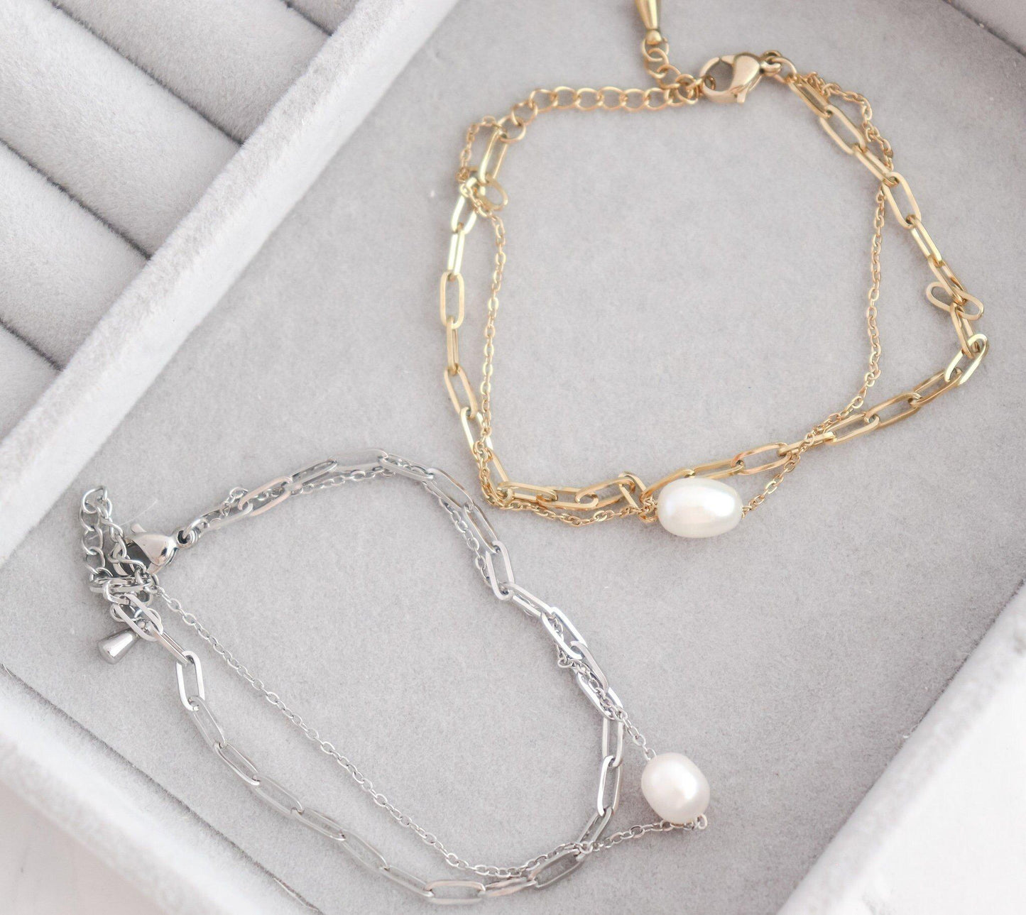 Block Fresh Water Pearl Bracelet