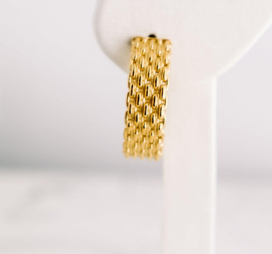 Wide Textured Hoop Earrings