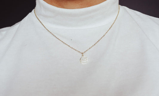 Outline Zodiac Pendant Necklace