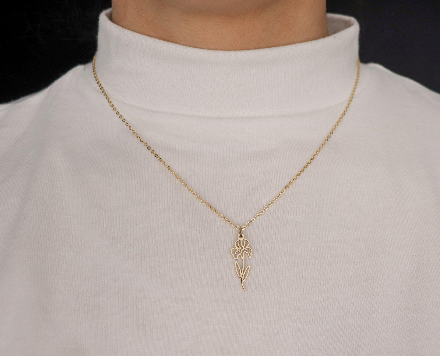 Flower Shape Birth Month Flower Necklace