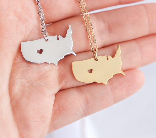 USA Map Necklace