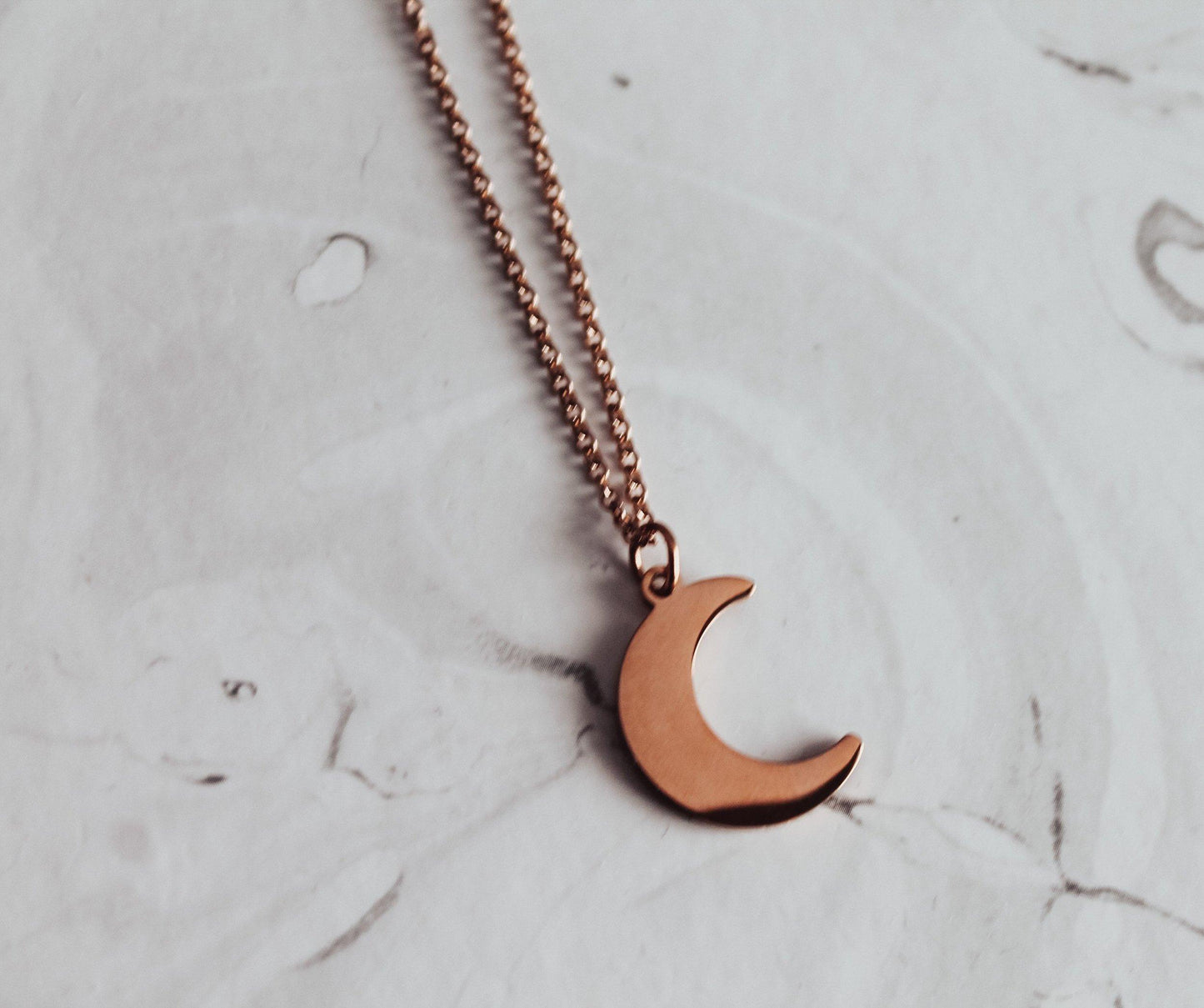 Mini Solid Crescent Moon Necklace