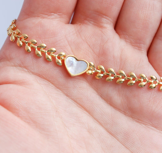 Heart Pearl Bracelet