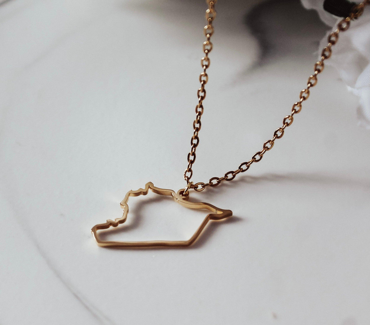 Syria Outline Country Map Necklace