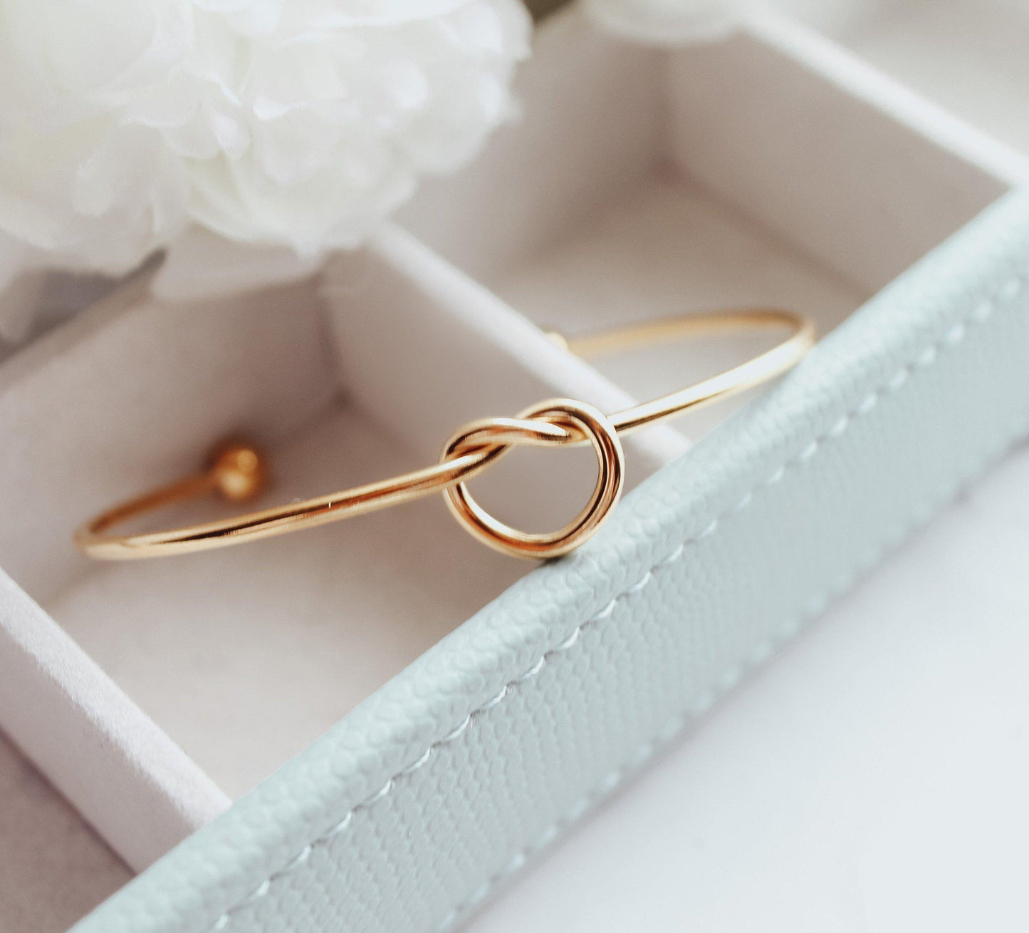 Love Knot Bangle Bracelet with Charms