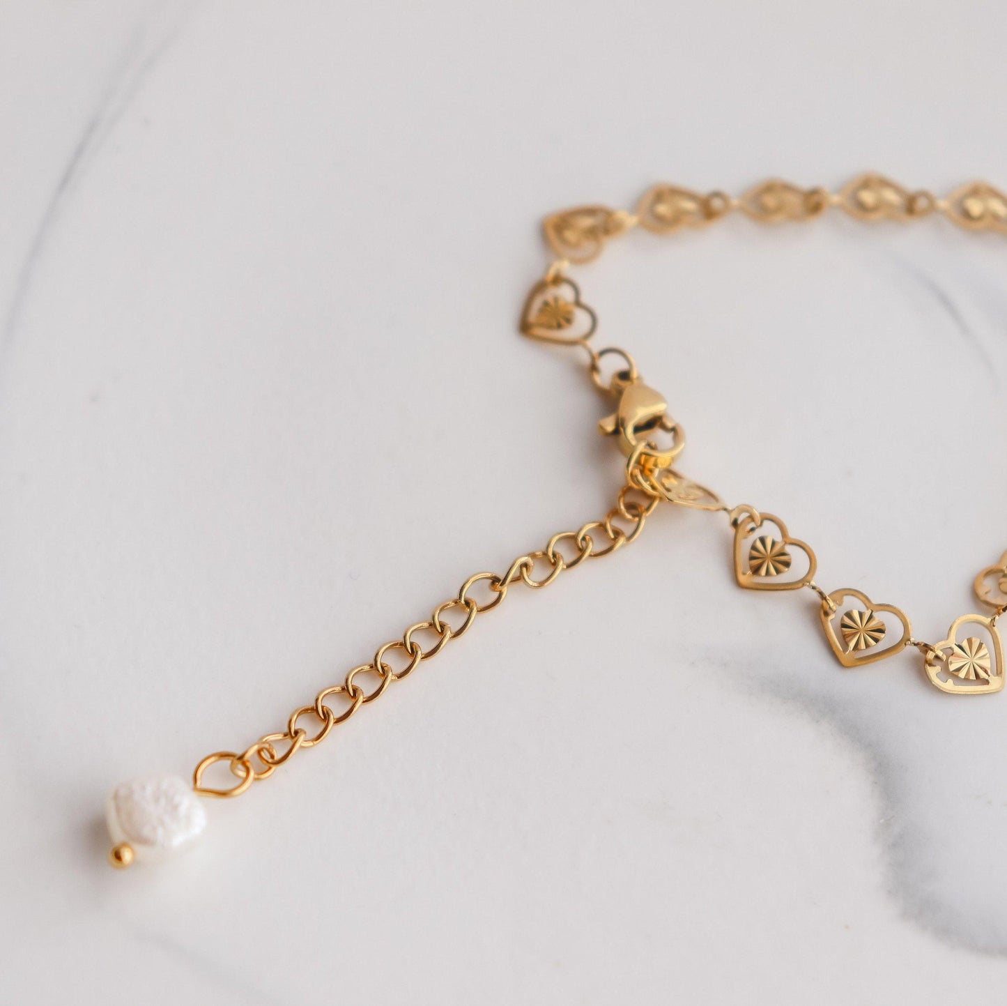 Outline Heart Chain Bracelet