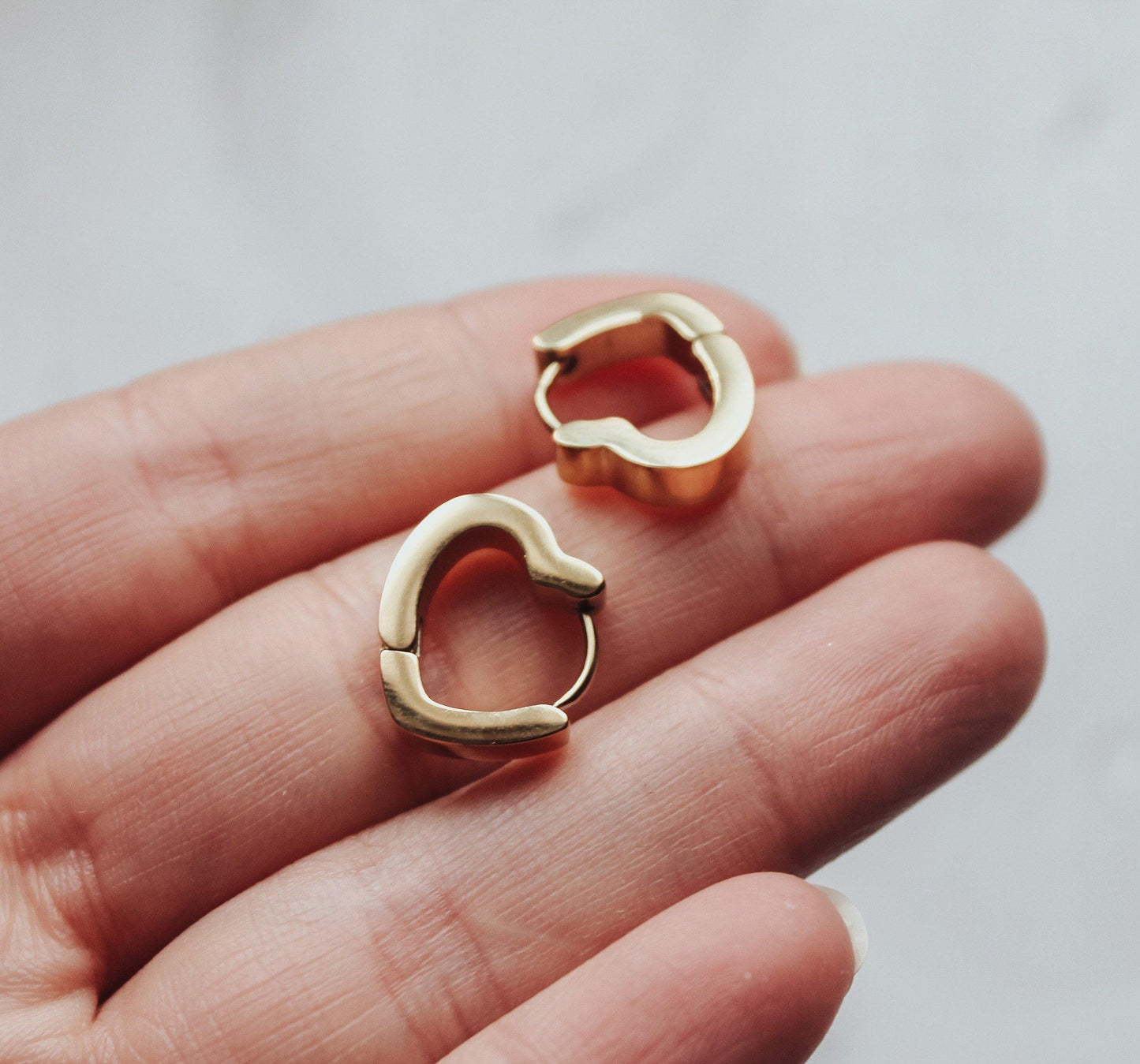 Small Heart Hoop Earrings