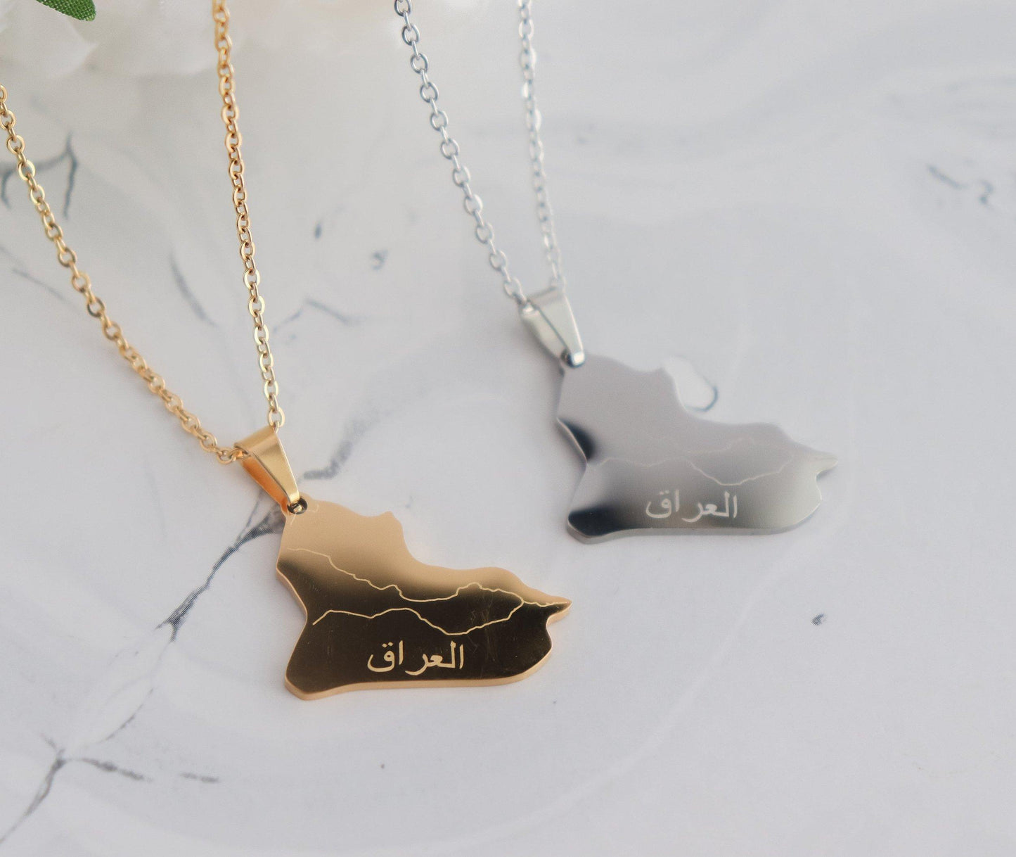 Iraq Map Necklace