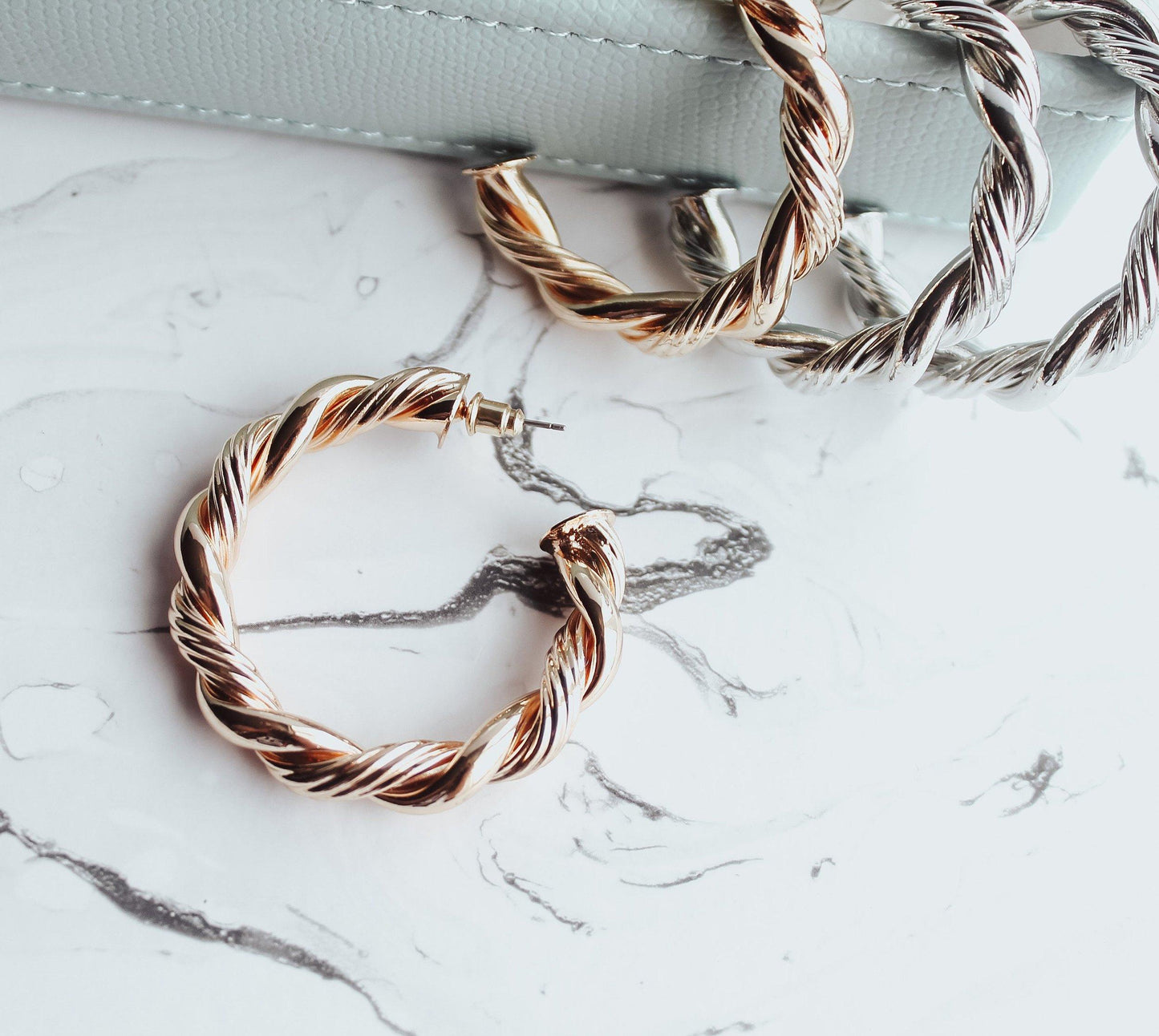 Large Twist Hoop Earrings