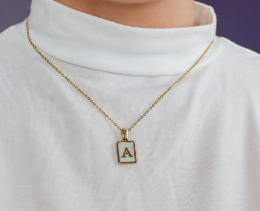 Pearl Initial Letter Necklace