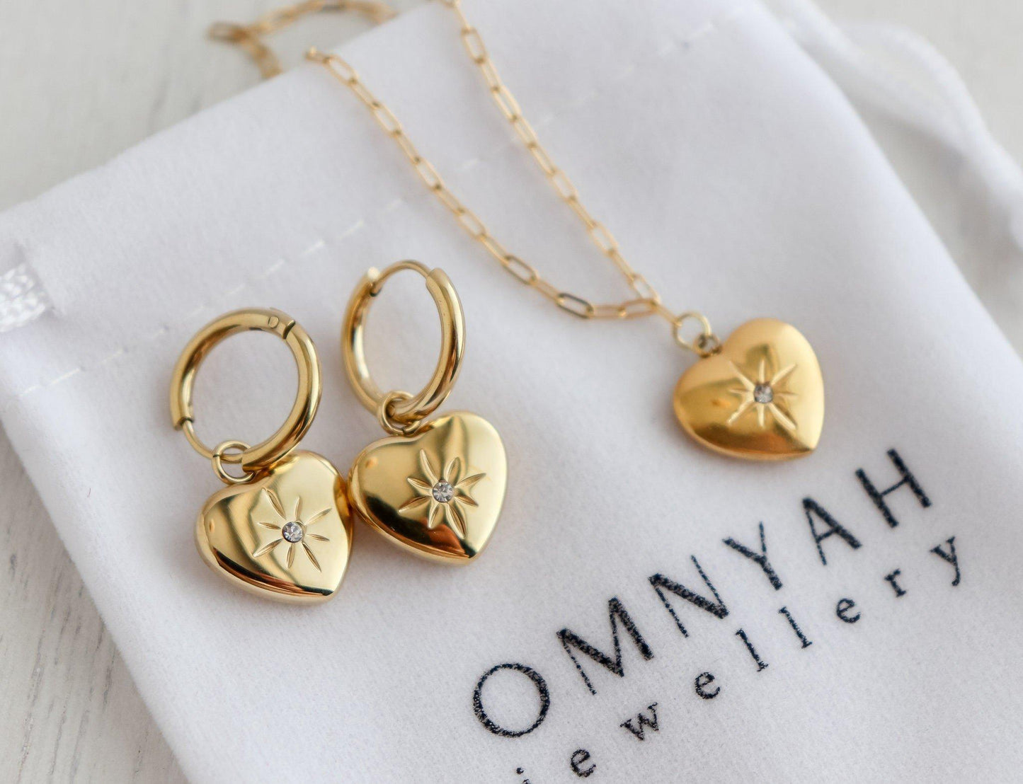 2 in 1 Hoop-Sun Heart Earrings