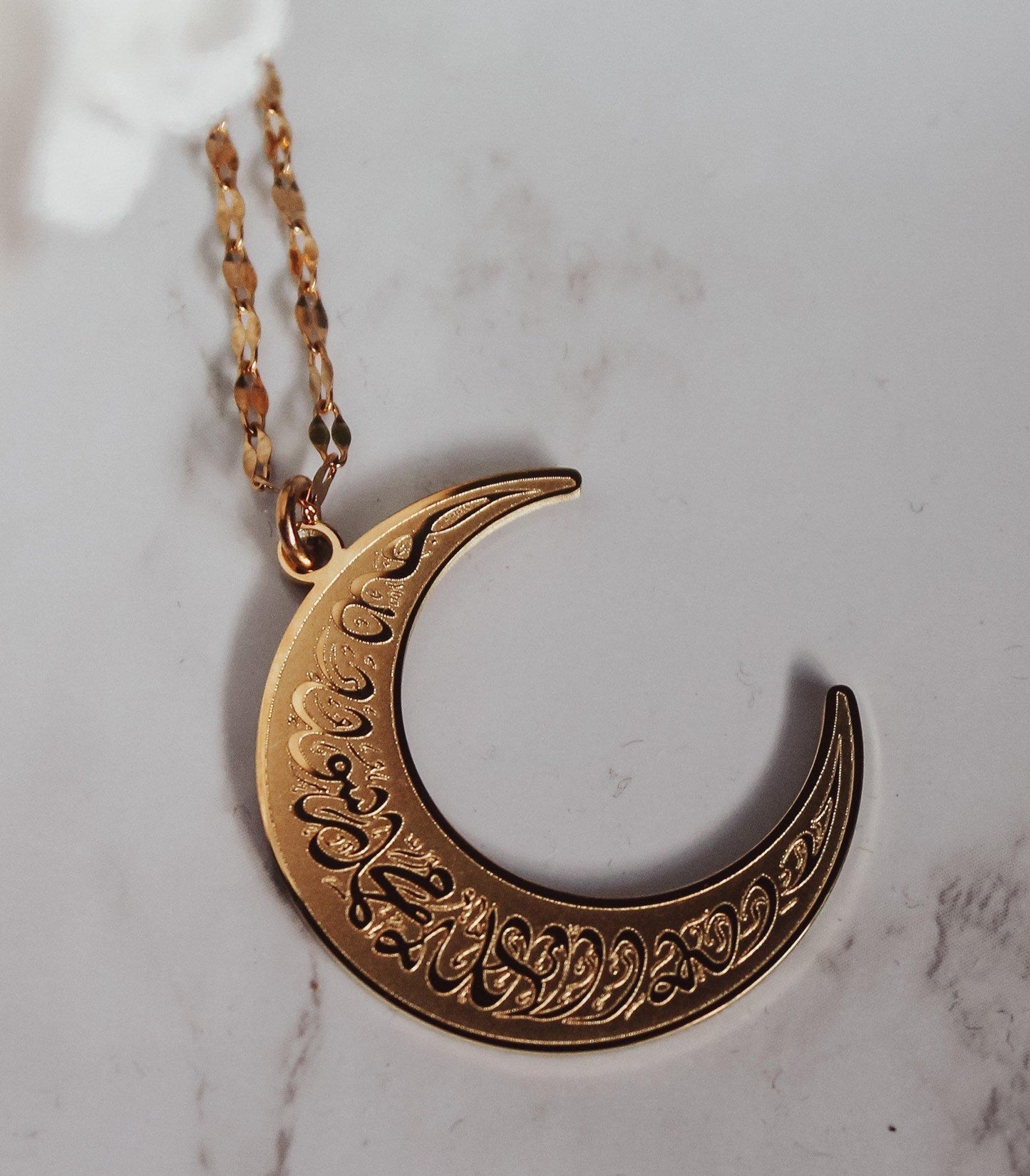 Shahada Crescent Moon Necklace