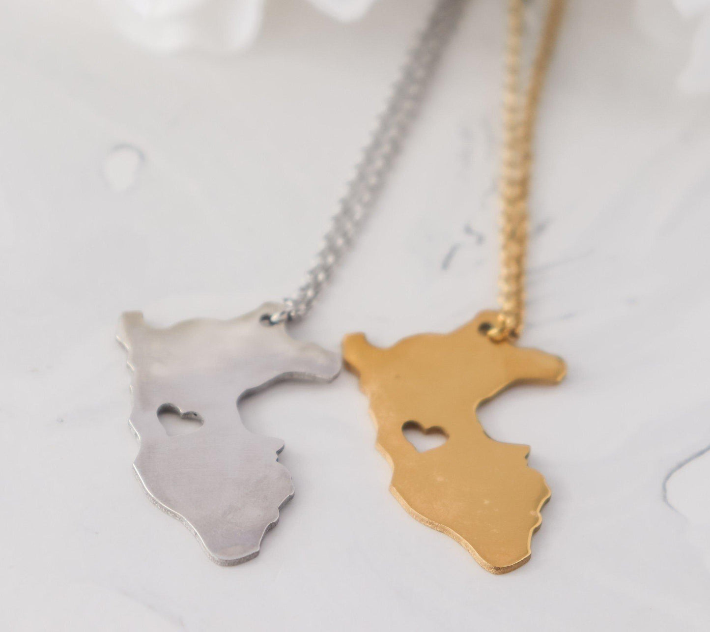 Peru Map Necklace