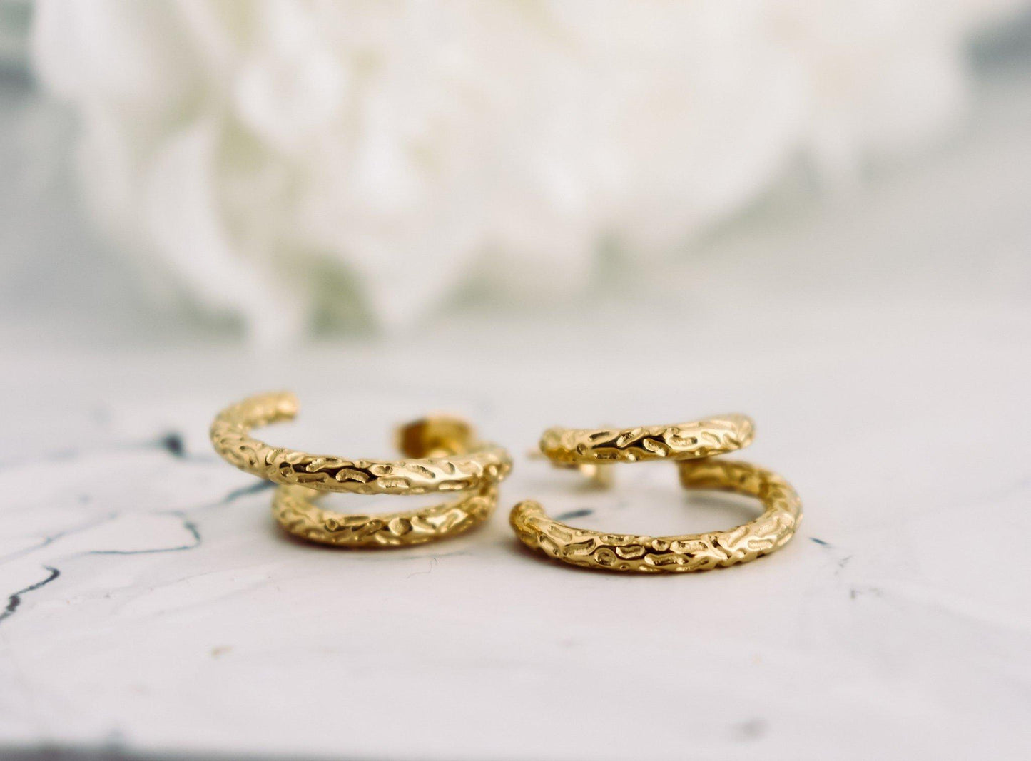 Textured Double Hoop Earring