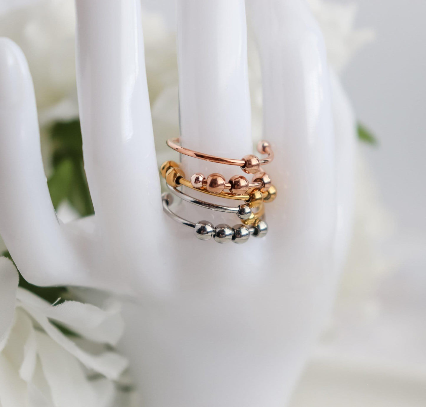 One Loop Bead Fidget Ring