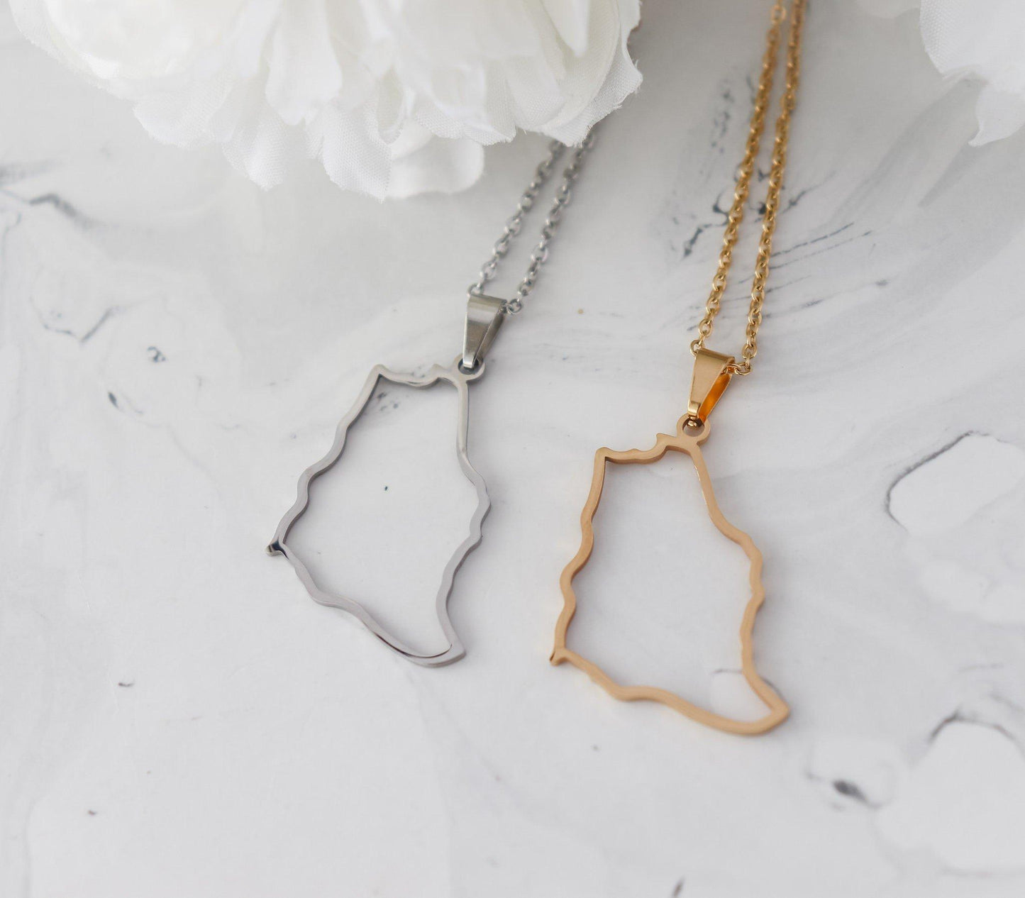 Outline Saudi Arabia Map Necklace