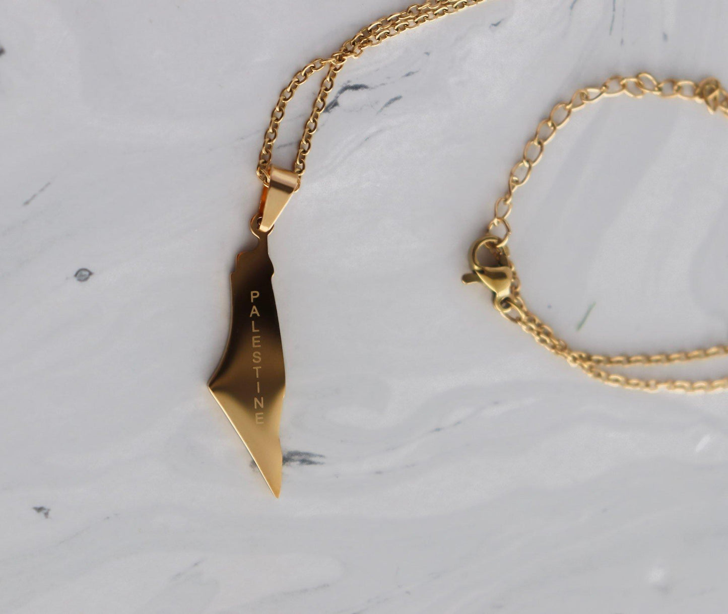 Palestine Map Necklace