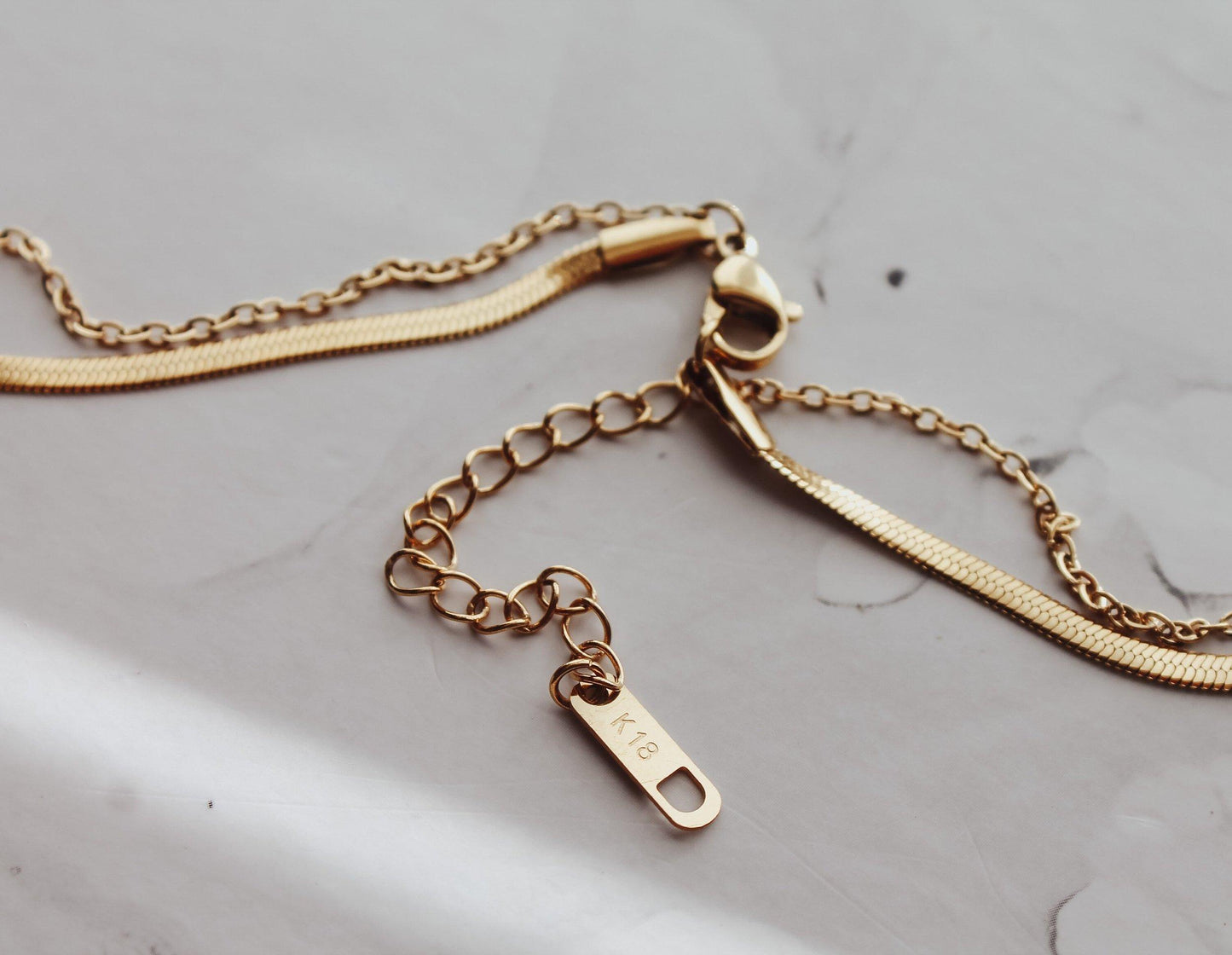 Clover Star Charm and Snake Chain Necklace