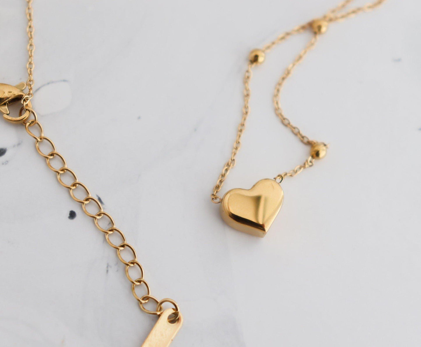 Mini Heart Beaded Chain Necklace