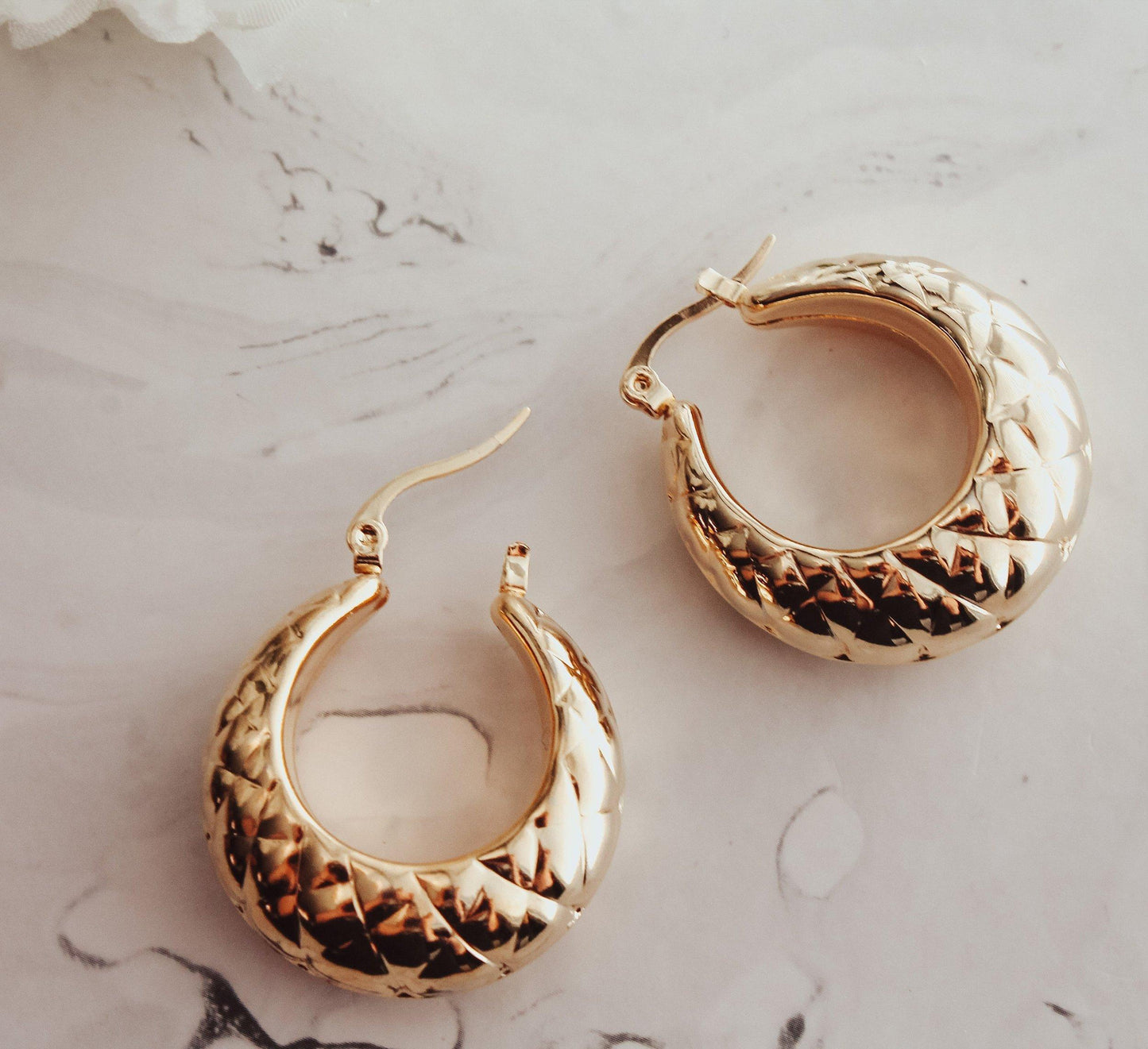 Chunky Quilted Earrings