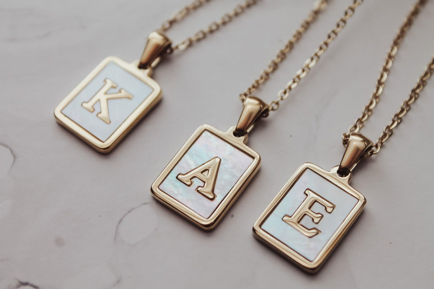 Pearl Initial Letter Necklace