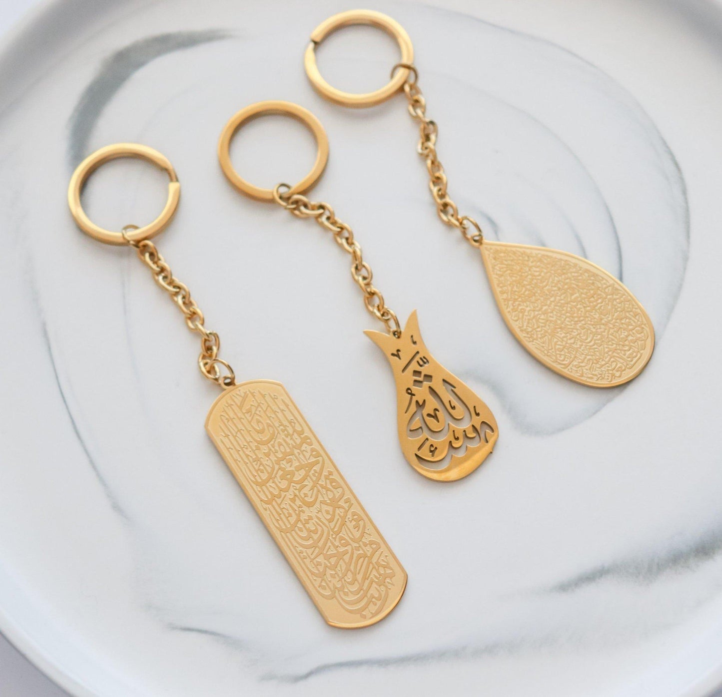 Teardrop Ayatul Kursi Pendant Key Chain