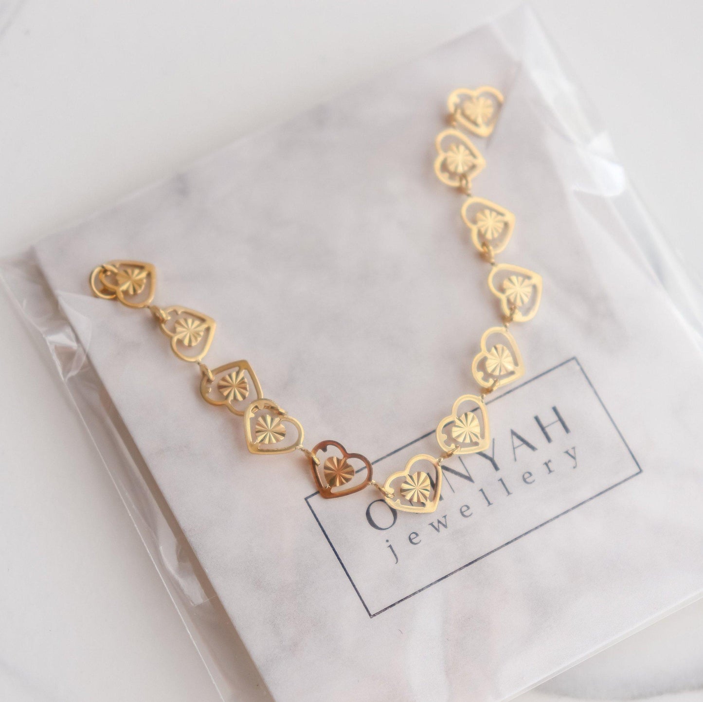 Outline Heart Chain Bracelet