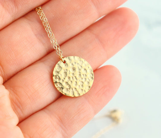 Hammered Pendant Necklace