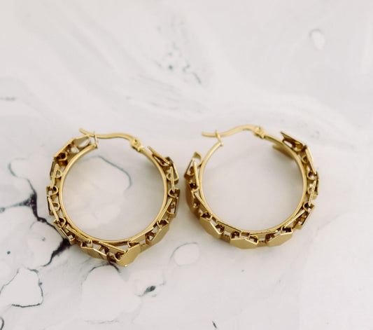 Abstract Hoop Earrings