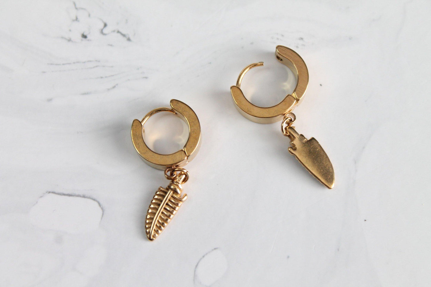 Feather & Hoop Earring