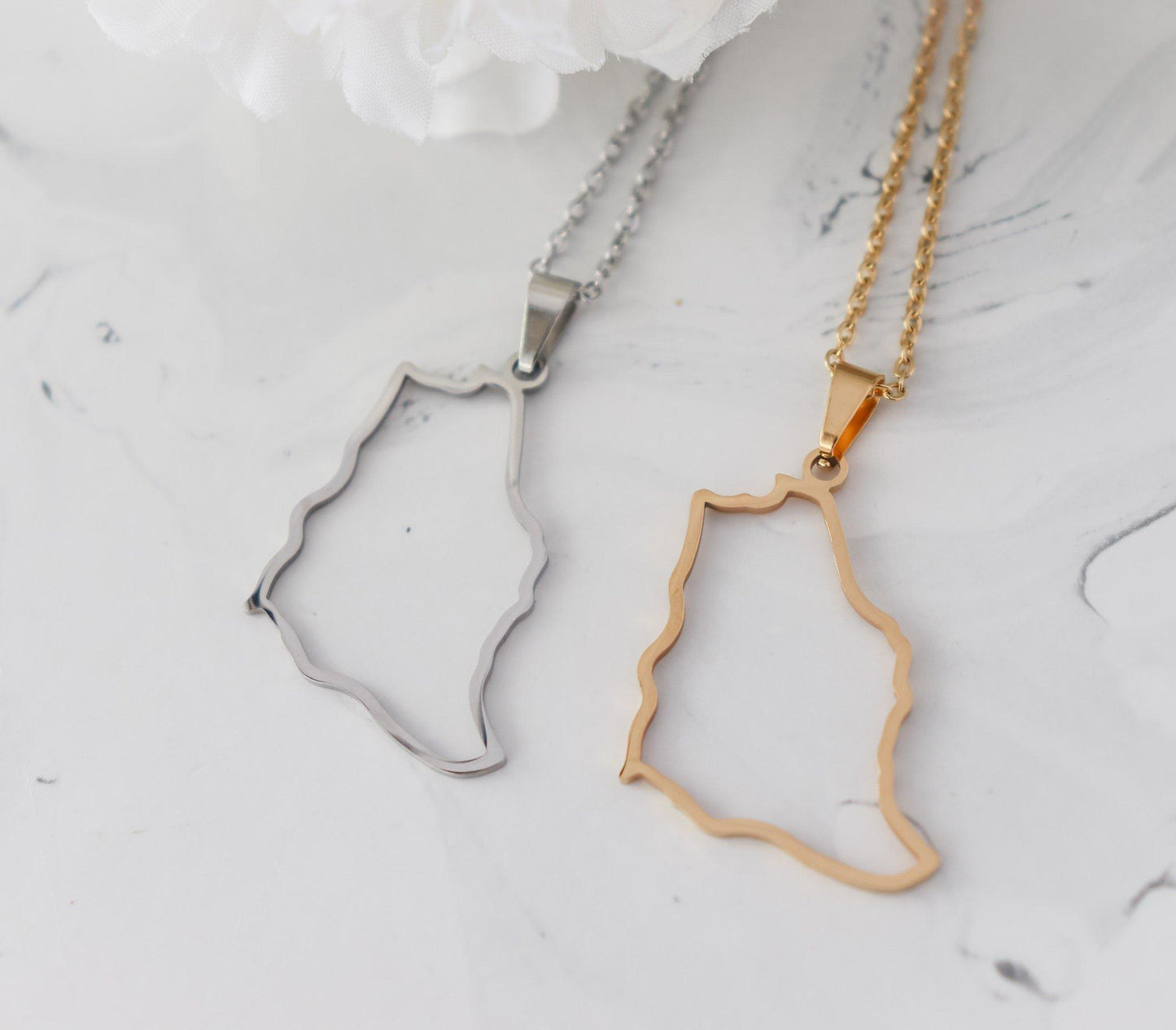 Outline Saudi Arabia Map Necklace