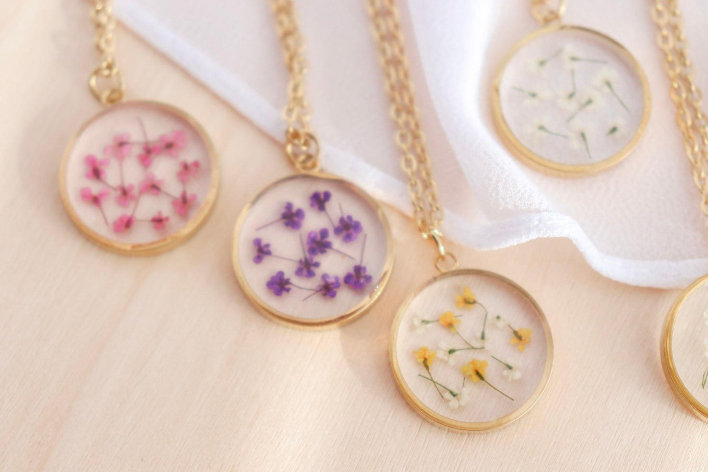 Mini Pressed Birth Month Flower Necklace