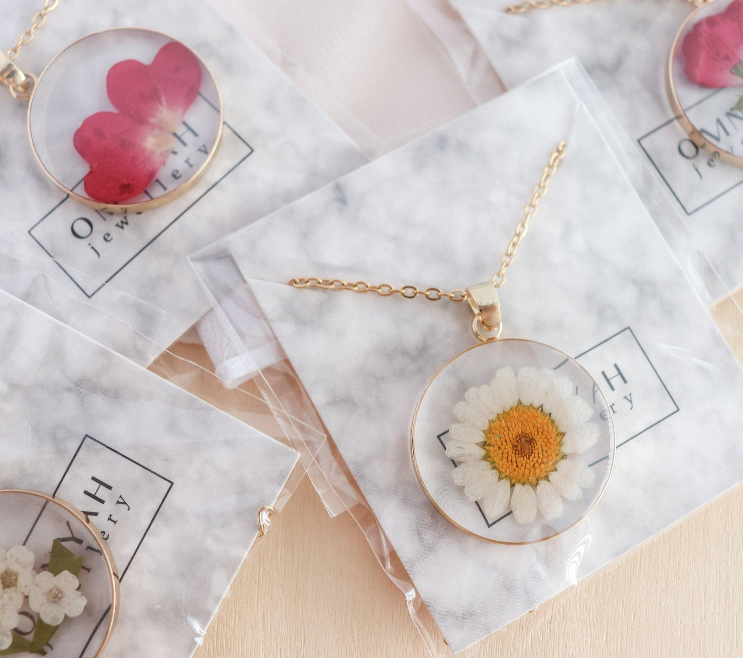 Pressed Birth Month Flower Necklace