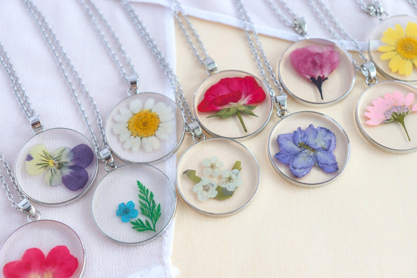 Pressed Birth Month Flower Necklace