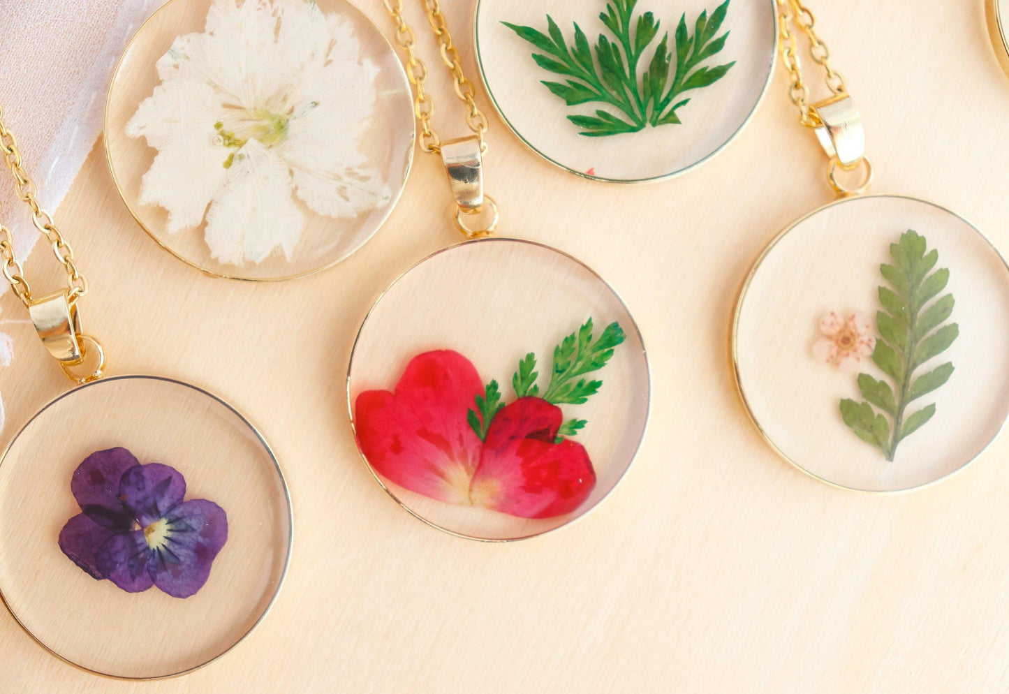 Pressed Birth Month Flower Necklace