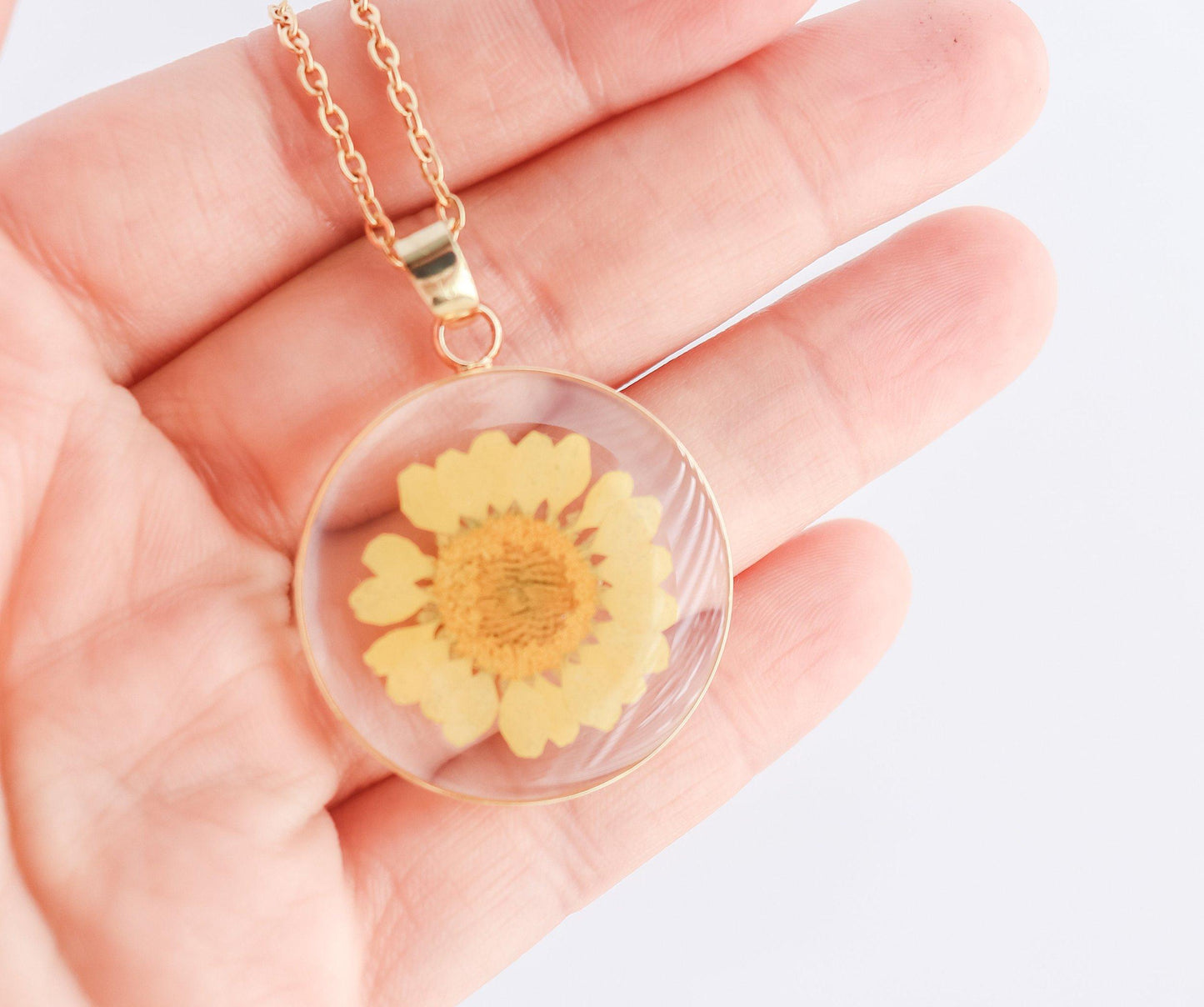 Pressed Birth Month Flower Necklace