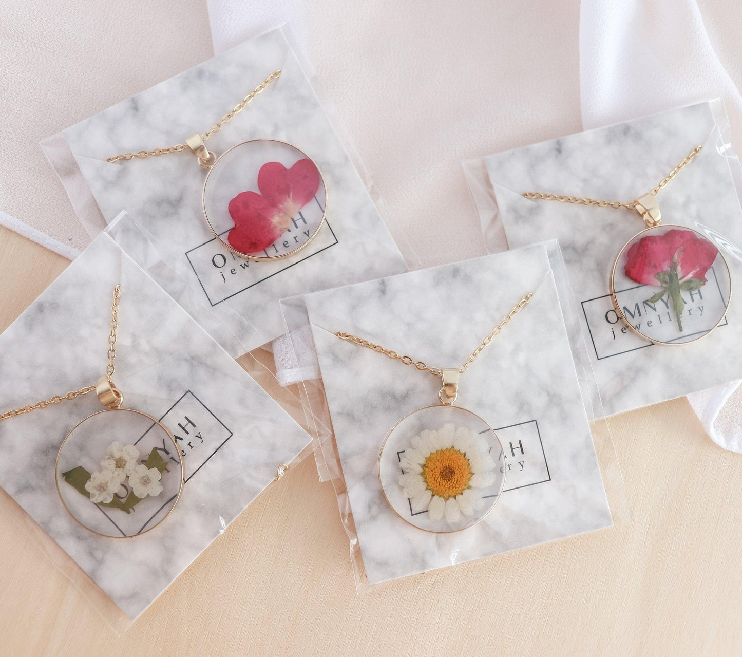 Pressed Birth Month Flower Necklace