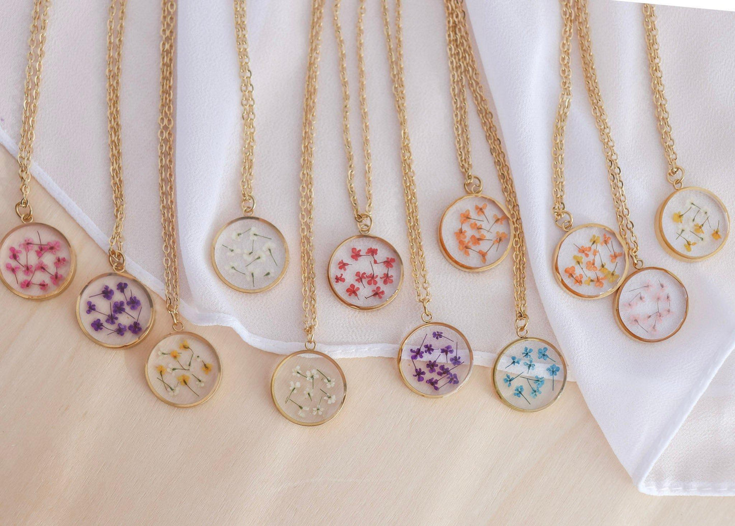 Mini Pressed Birth Month Flower Necklace