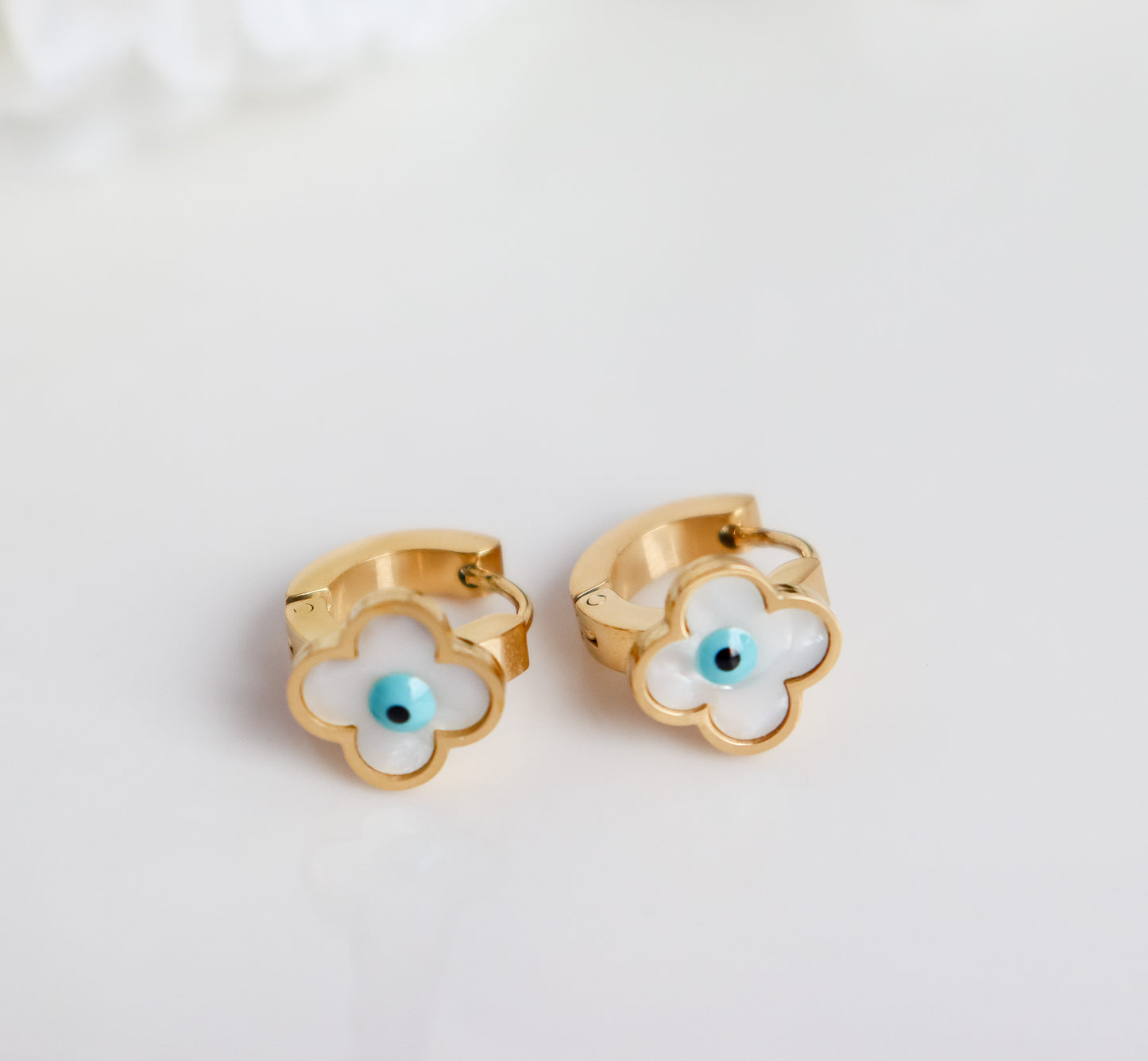 Turquoise Detail Square or Clover Earrings