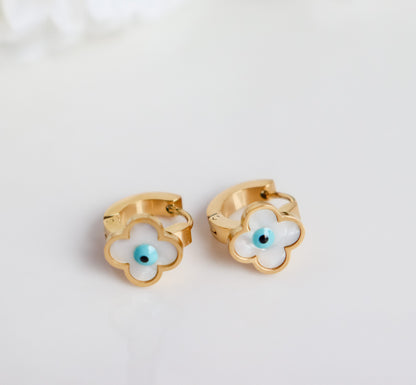 Turquoise Detail Square or Clover Earrings