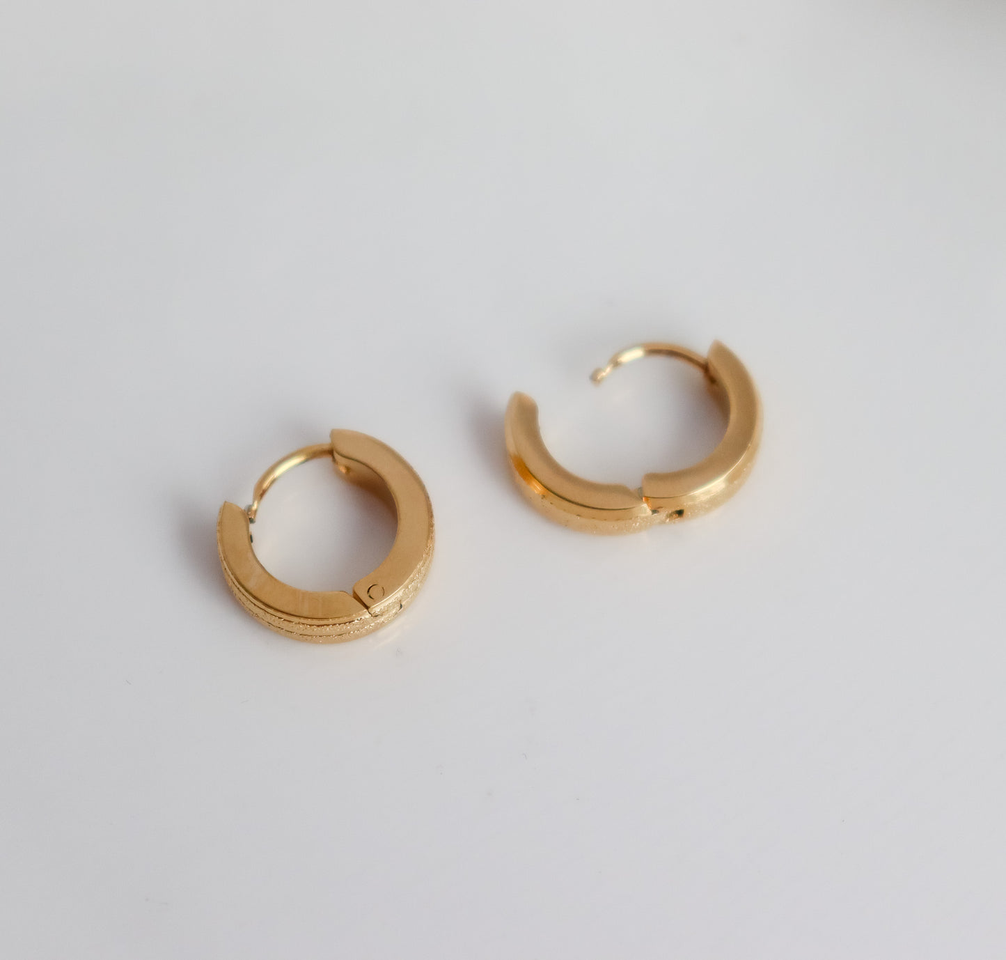 Small Lined Hoop Earrings