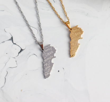 Liban/Lebanon Map Necklace