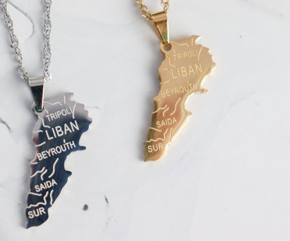 Liban/Lebanon Map Necklace