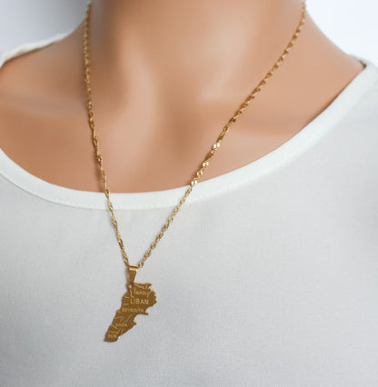 Liban/Lebanon Map Necklace