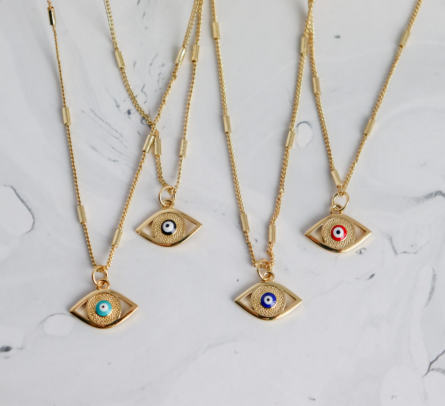 Coloured Evil Eye Necklace