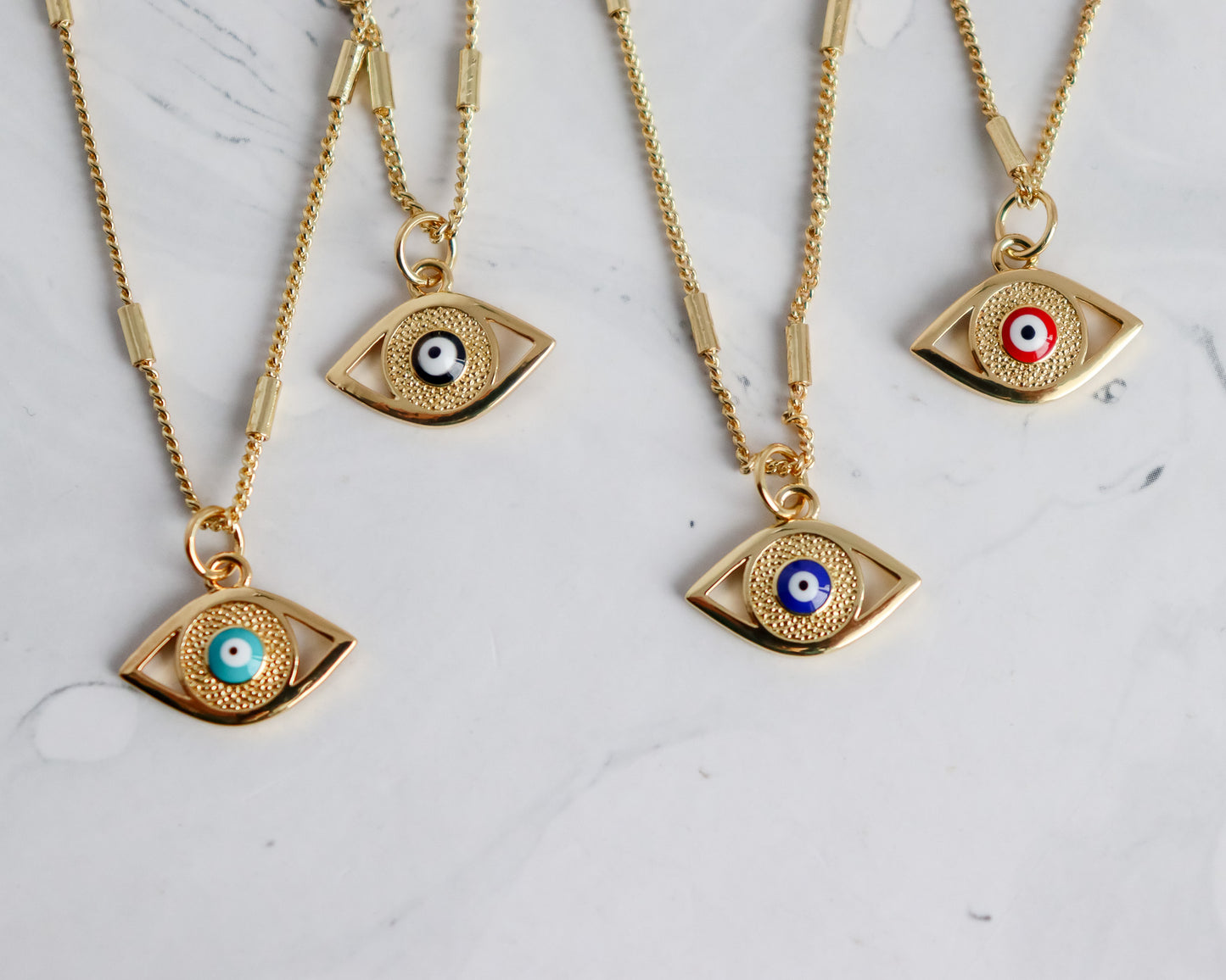 Coloured Evil Eye Necklace