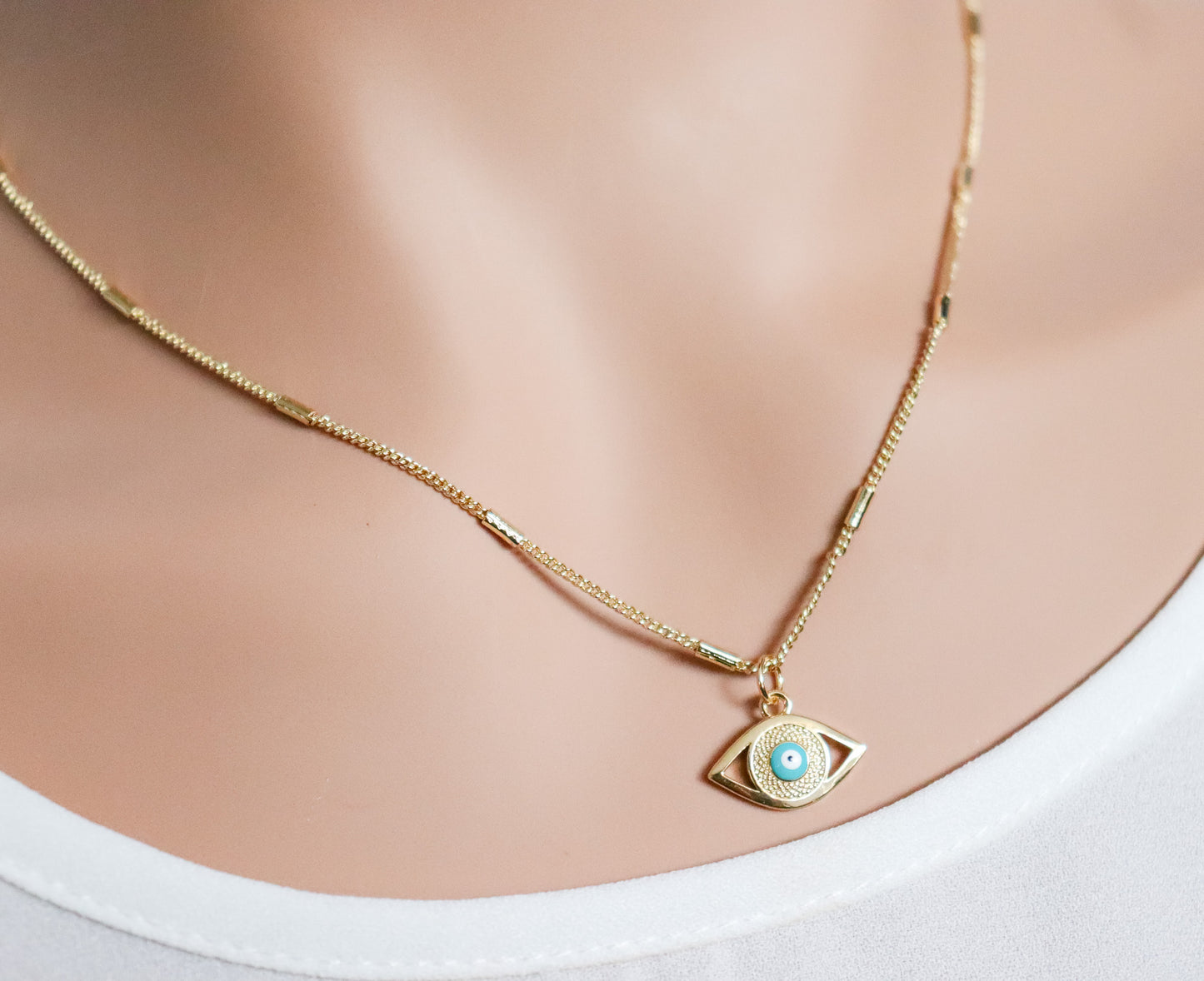 Coloured Evil Eye Necklace