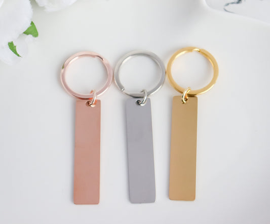 Customizable Long Tag Pendant Keychain