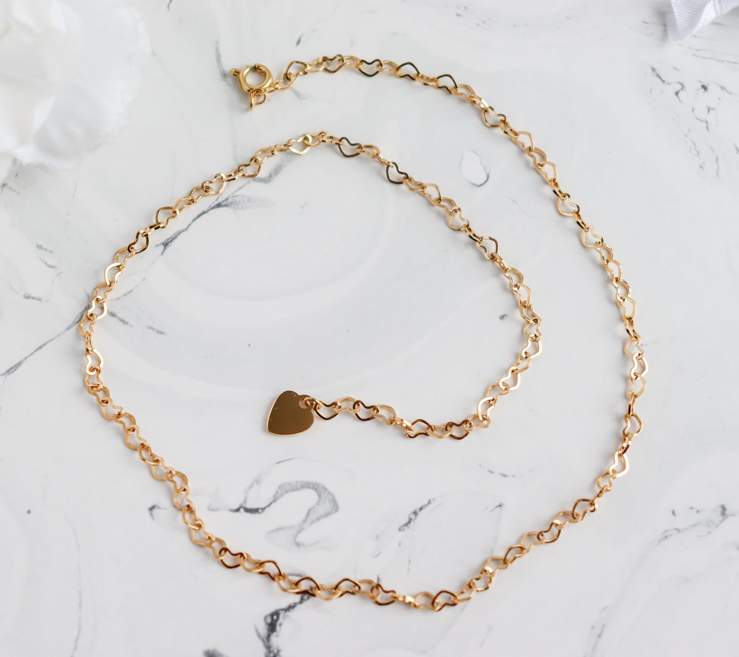 Heart Chain Necklace & Bracelet | Set Option